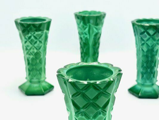 Bohemian Glass & Malachite Vases Or Liquer Glasses, 1980s, Set Of 6 photo 210.0