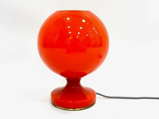 Mid Century Glass And Brass Table Lamp By Stepan Tabera For Opp Jihlava, 1970s photo furniture