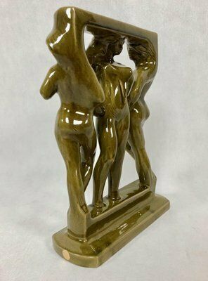 Figurine Of Three Graces In The Bathhouse By Zdeněk Frank For Johoker Bechyně, 1970 photo vinterior