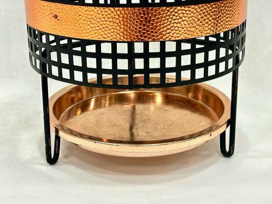 Mid Century Steel & Copper Umbrella Stand, 1960s photo Home Decor