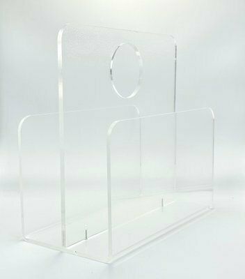 Acrylic Glass Magazine Rack, 1970s photo furniture