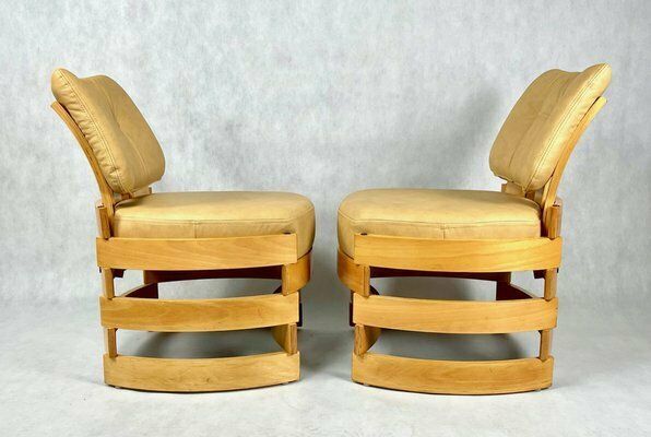 photo furniture Polish Club Chairs Rondo Attributed To Romuald Ferens, 1970s, Set Of 2
