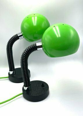 Green Table Lamps By Egon Hiilebrand For Nettelhoff Leuchten Menden, 1960s, Set Of 2 photo vinterior