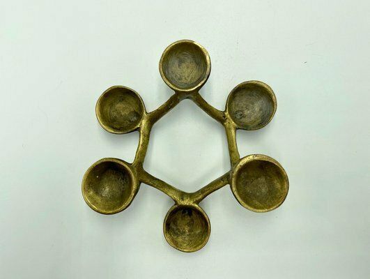 Brutalist Candleholder In Bronze In The Style Of Michael Harjes, 1960s photo vinterior