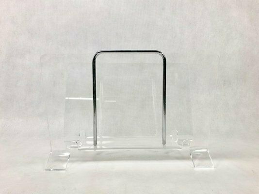 Acrylic Glass Magazine Rack, 1980s photo Home Decor