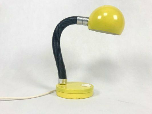 Yellow Table Lamp By Egon Hiilebrand For Nettelhoff Leuchten Menden, 1960s photo vintage