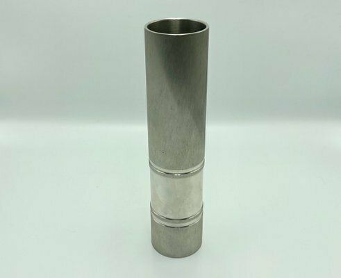 Brutalist German Cylinder Steel Vase From Bmf, 1960s