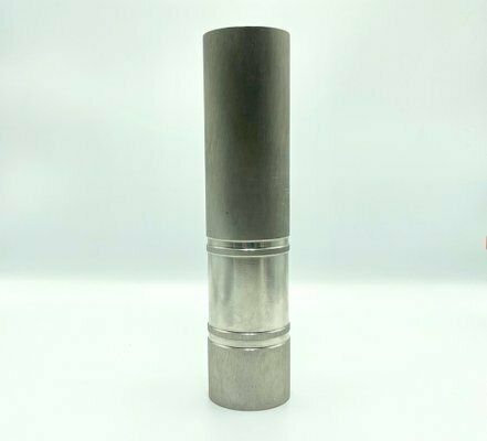 Brutalist German Cylinder Steel Vase From Bmf, 1960s photo furniture
