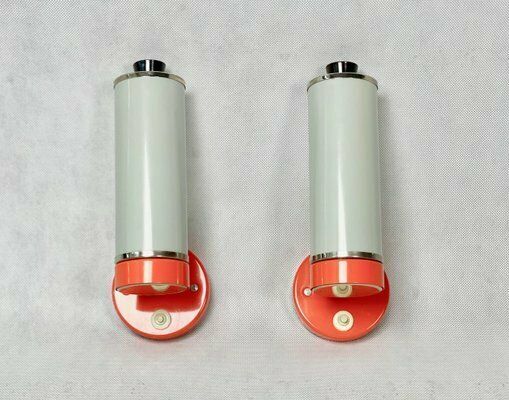 Roller Sconces By Josef Hurka For Napako, 1960s, Set Of 2 photo Lighting