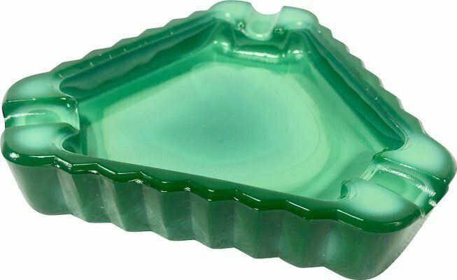 Bohemian Malachite Ashtray From Jablonec Glassworks, 1960s