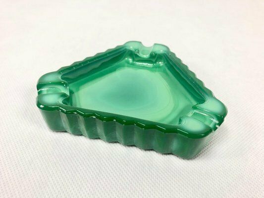 Bohemian Malachite Ashtray From Jablonec Glassworks, 1960s photo furniture