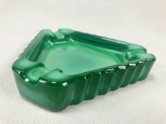 Bohemian Malachite Ashtray From Jablonec Glassworks, 1960s photo vintage