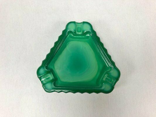 photo for sale Bohemian Malachite Ashtray From Jablonec Glassworks, 1960s