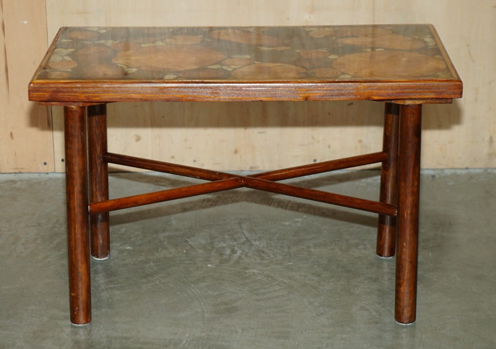 Vintage Fossil Petrified Wood Sample Coffee Table Super Decorative & Primitive photo for sale