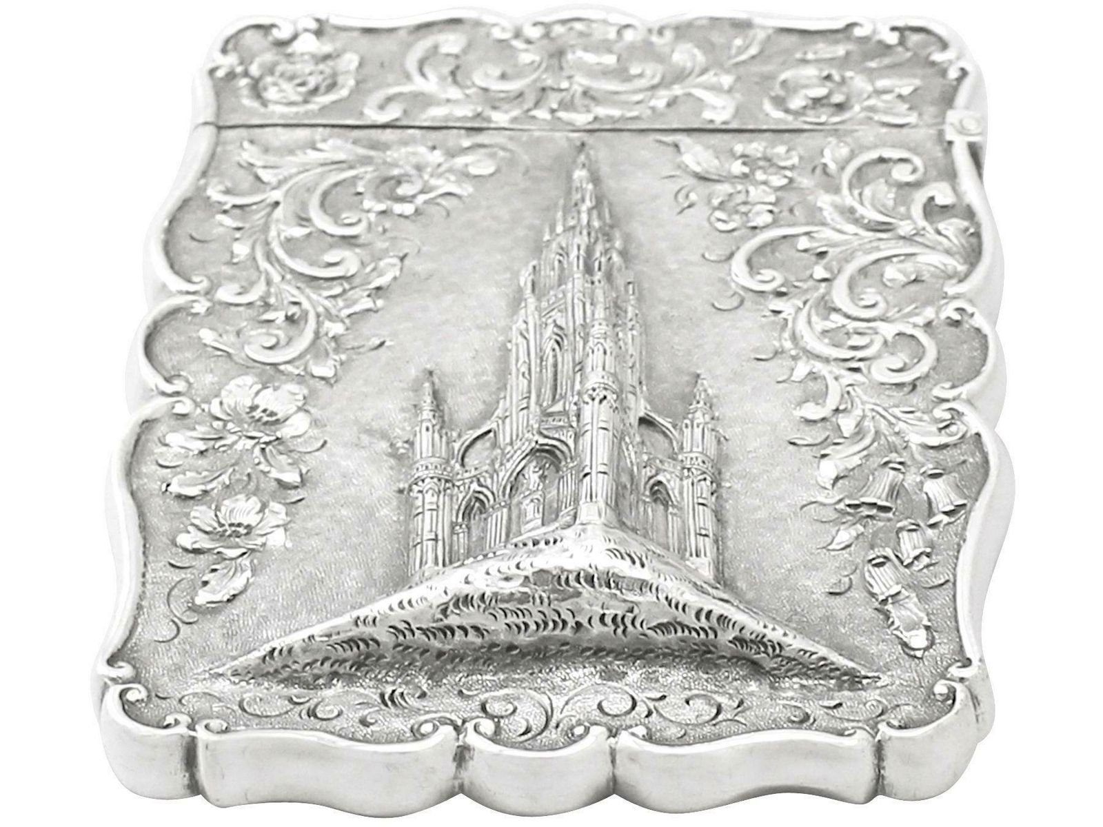 George Unite Antique Victorian Sterling Silver Card Case photo Home Decor