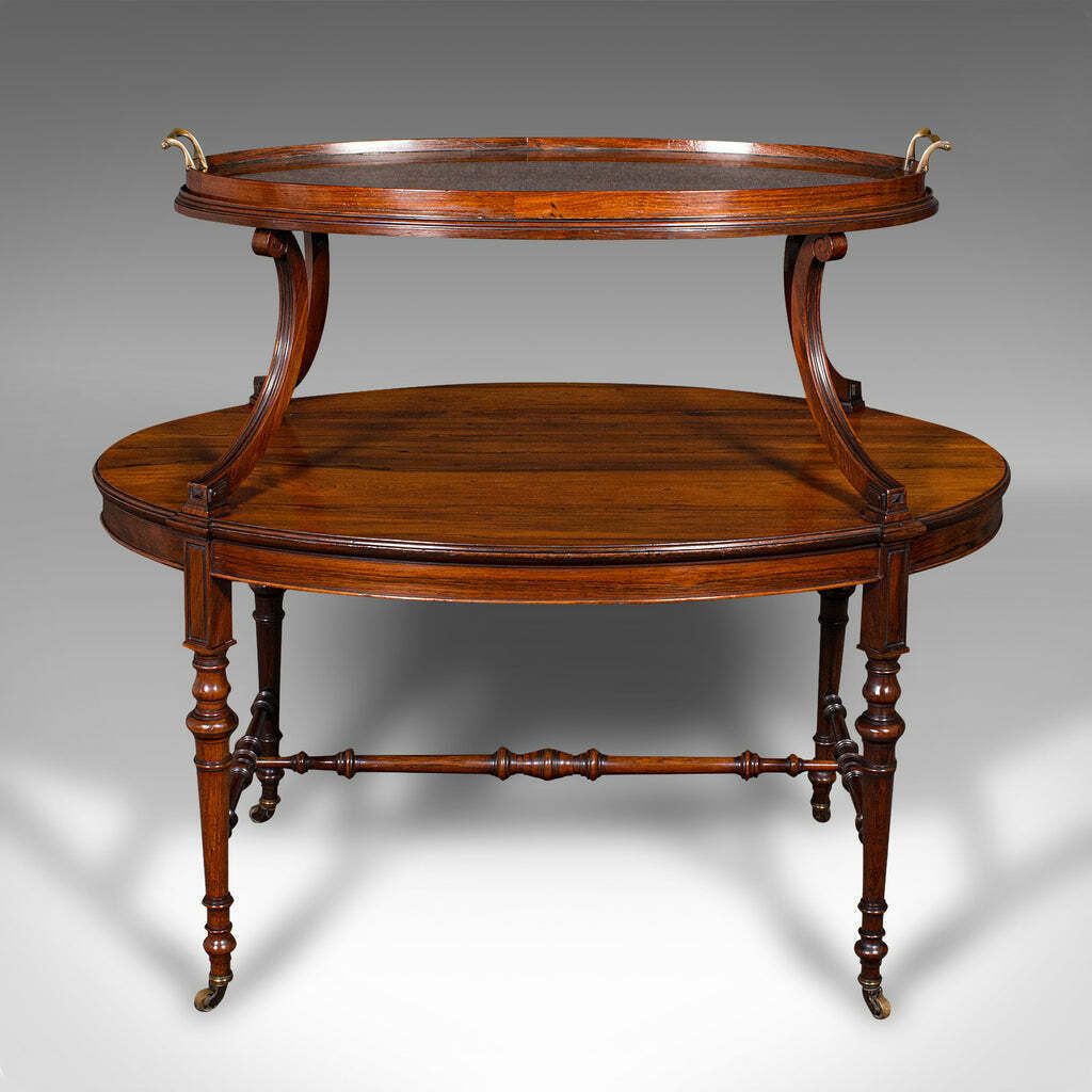 Antique Display Serving Table, English, Two Tier, Butler's Buffet Stand, Regency photo vinterior