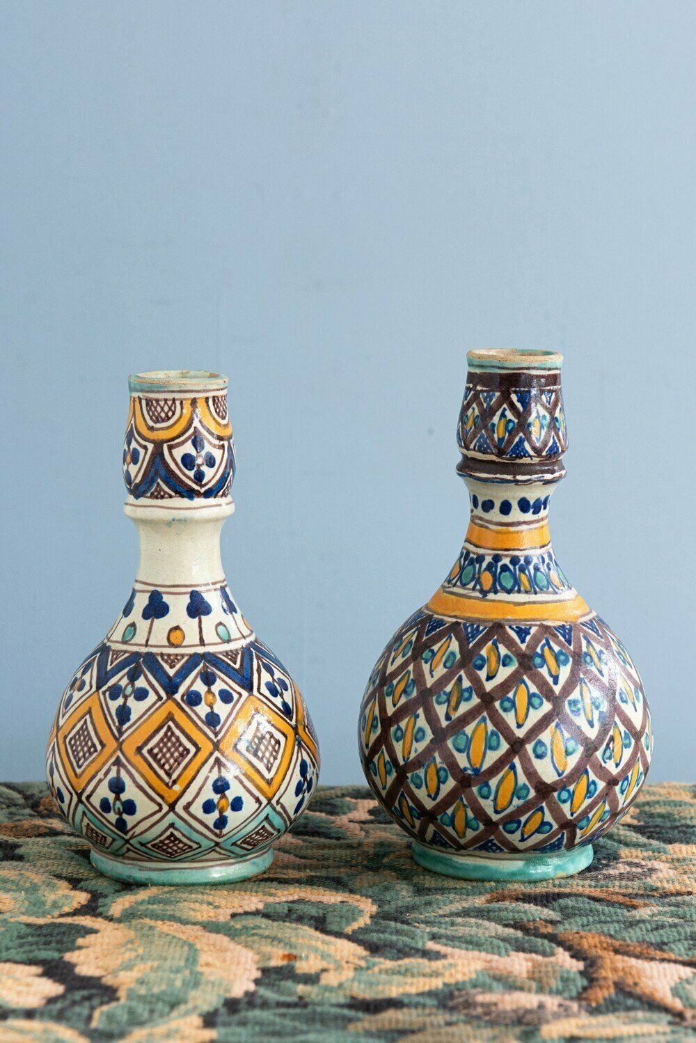 Pair Of Tunisian Glazed Earthenware Vases, Midcentury photo furniture
