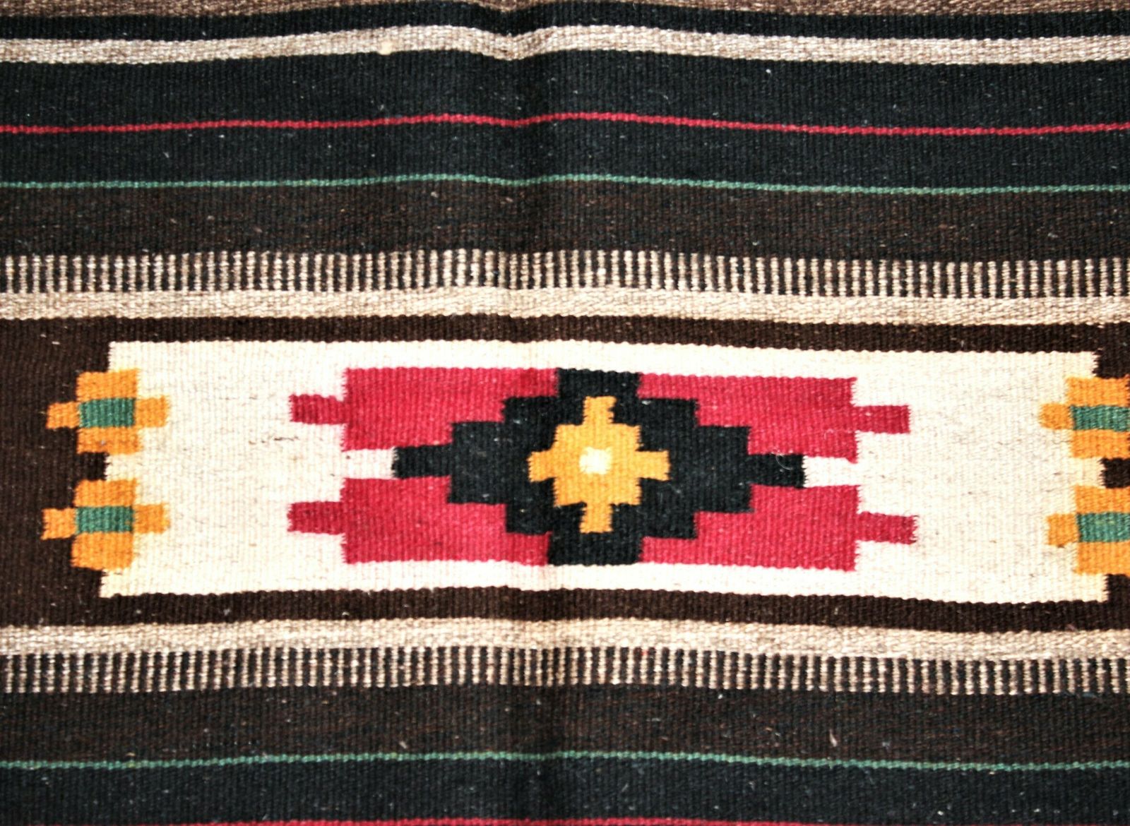 Large Bohemian Wool Rug, Handwoven Tribal Carpet With Geometric Pattern, Rustic Ethnic Style House Interior photo Textiles