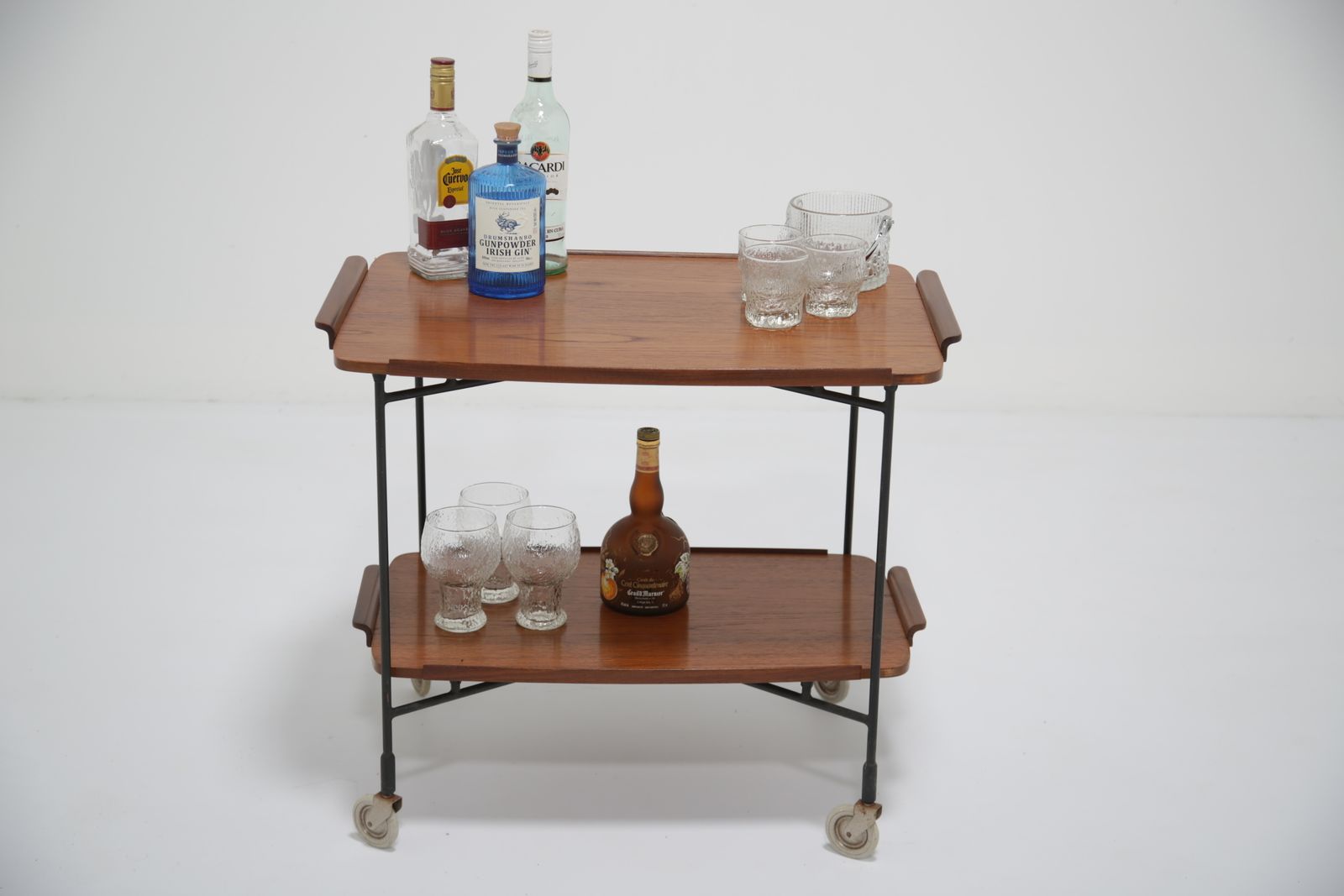 Vintage Swedish Teak Two Tier Serving Cart By Firma Glas & Tra, 1950s photo furniture
