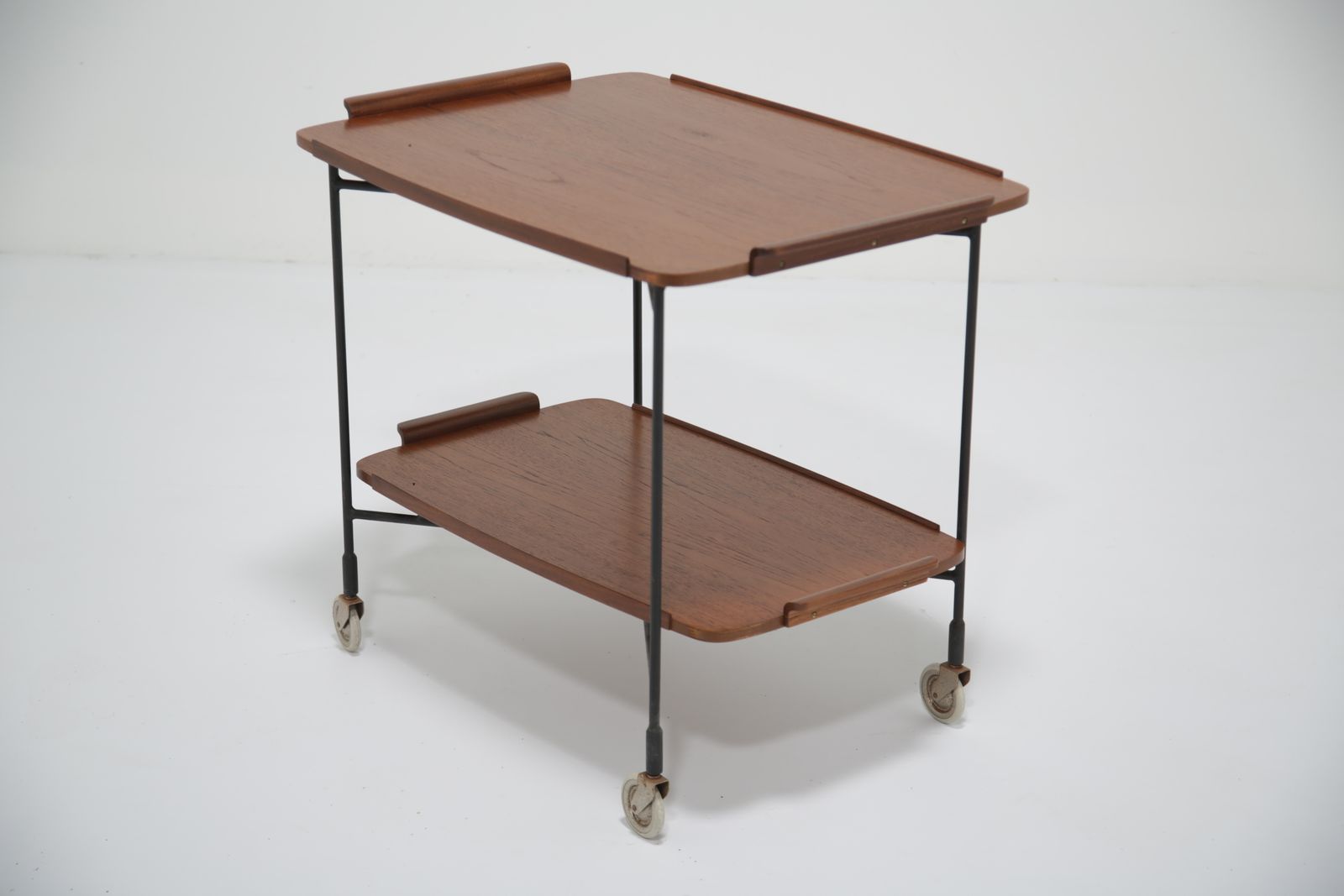 Vintage Swedish Teak Two Tier Serving Cart By Firma Glas & Tra, 1950s