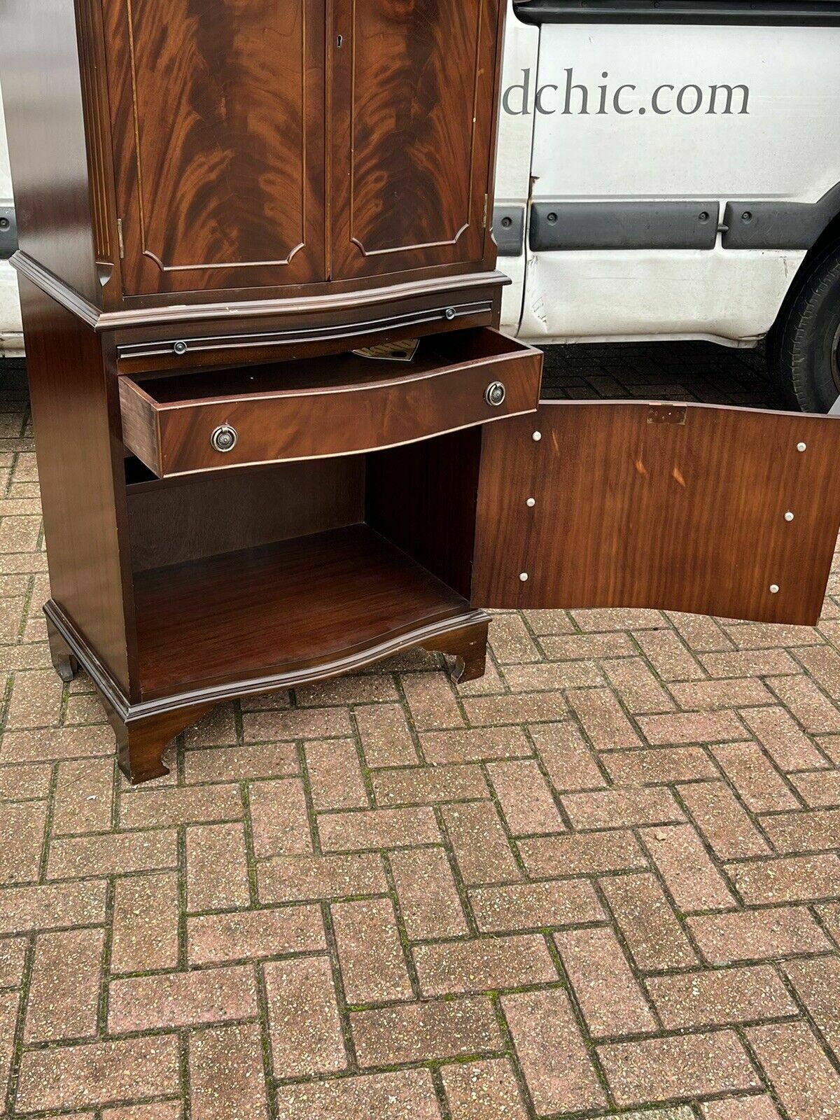 Cocktail Cabinet, Drinks Cabinet. Fitted Interior, Drawer & Cupboard, With Key photo vintage