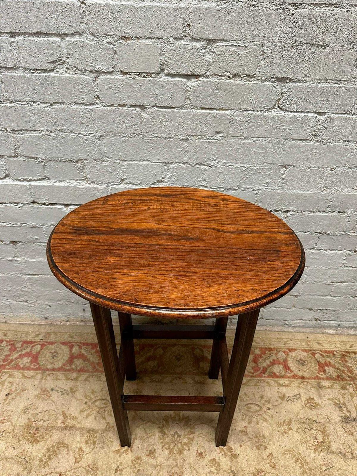 Antique Edwardian Oak Coffee Table / Circa 1910 / Oval Top photo vintage