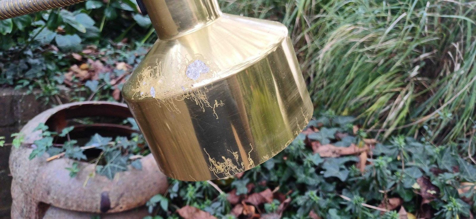 Vintage Retro 70s Or 80s Adjustable Black And Brass Standard Lamp Working photo buy