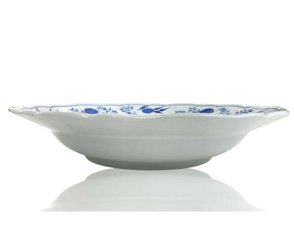 Blue Onion Dinner Plates | Blue And White Porcelain | 8 Pcs With Scalloped Trim Hutschenreuther Rare! photo furniture