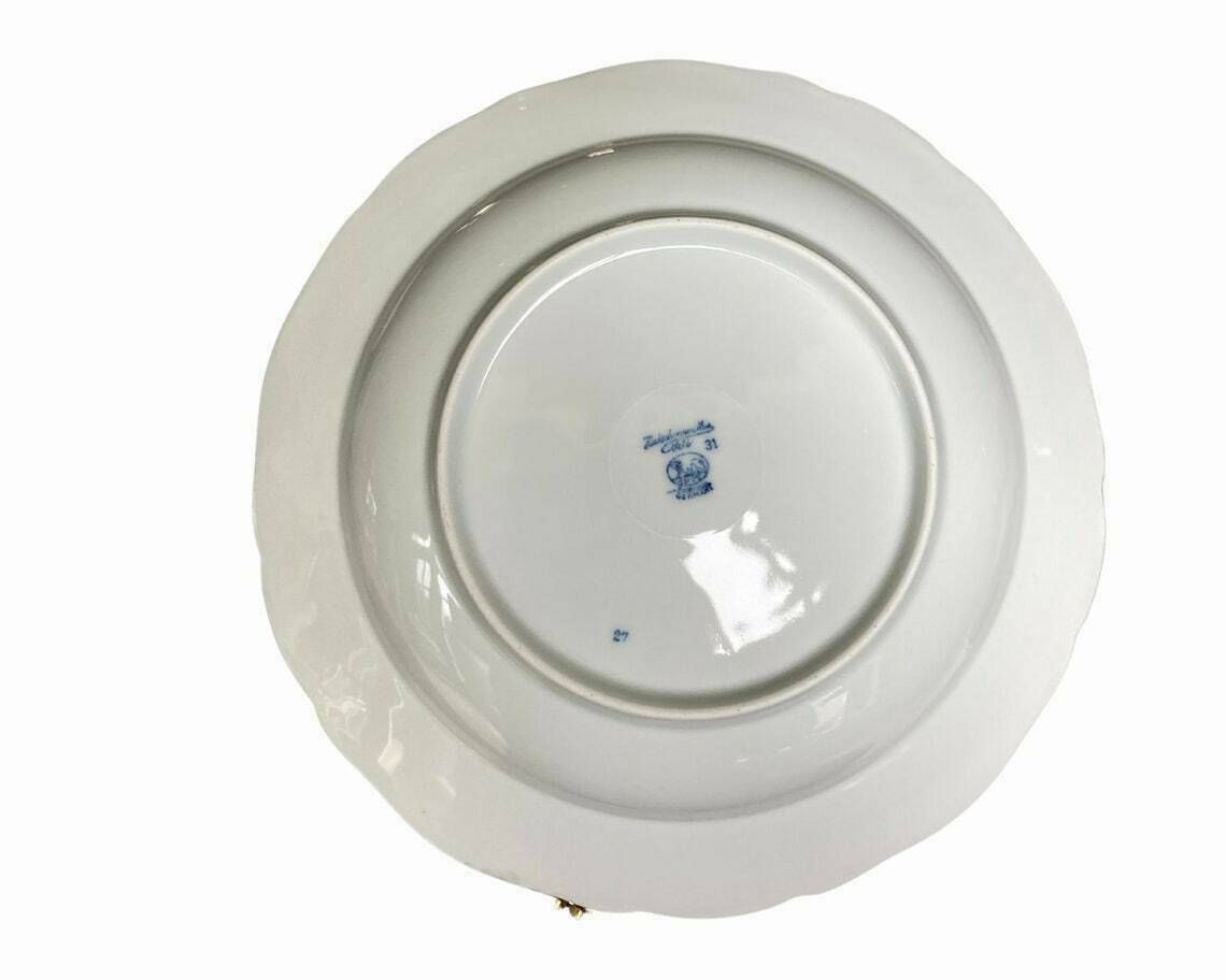 Blue Onion Dinner Plates | Blue And White Porcelain | 8 Pcs With Scalloped Trim Hutschenreuther Rare! photo 428.0