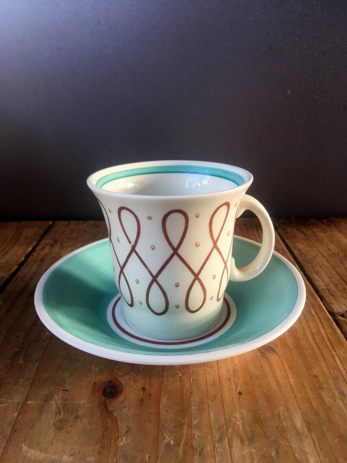 1 Rare Art Deco Susie Cooper 1702 Elegance Pattern Demitasse Coffee Can Cup Saucer 5 Available photo furniture