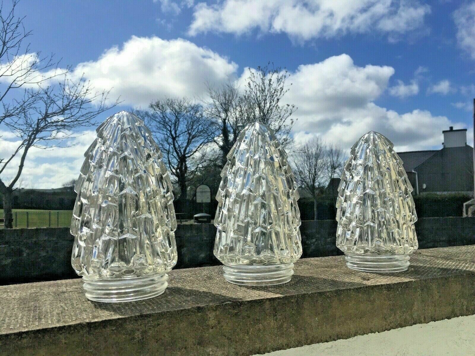 1 Textured Glass Lamp Shade Flame Rocket Beehive Shape Art Deco Mid Century 60's