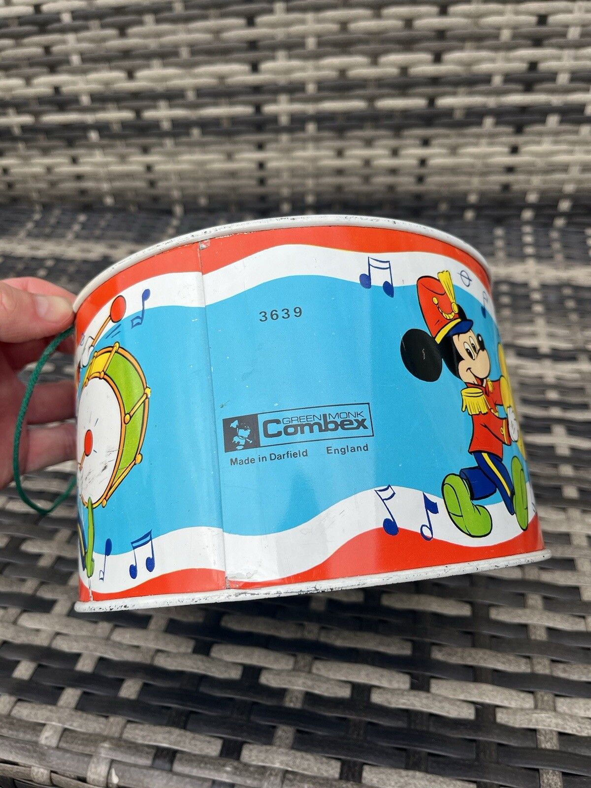 Vintage 1970's Disney Mickey Minnie Mouse Tin Toy Drum Musical Instrument Combex photo buy