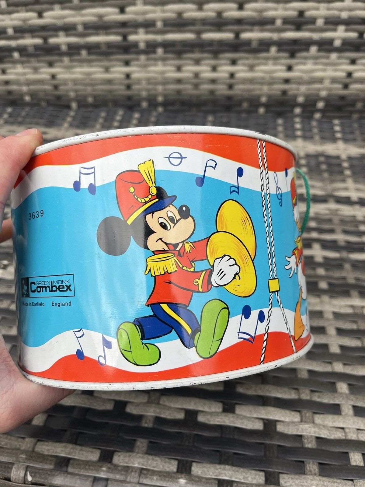 Vintage 1970's Disney Mickey Minnie Mouse Tin Toy Drum Musical Instrument Combex photo vintage