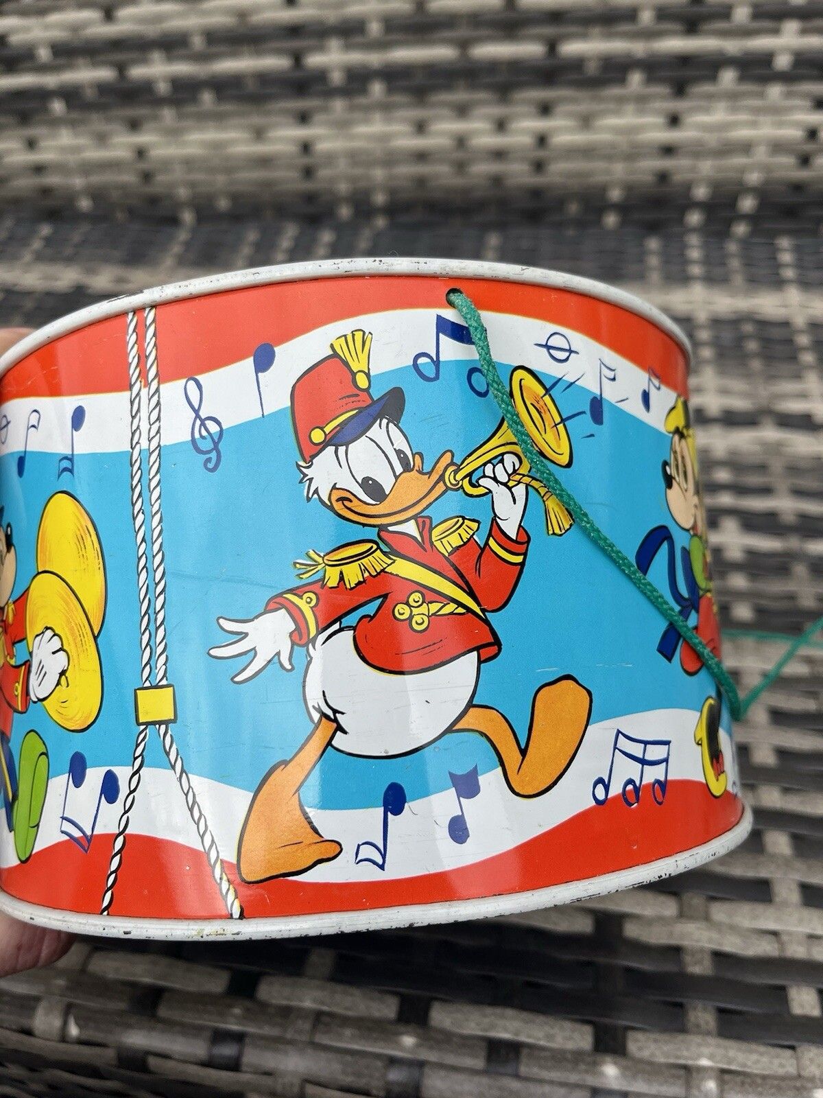 photo furniture Vintage 1970's Disney Mickey Minnie Mouse Tin Toy Drum Musical Instrument Combex