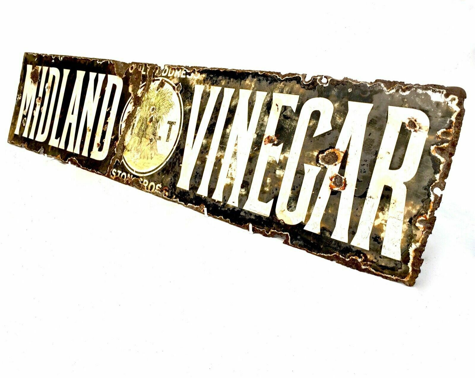 Antique Advertising   Early 20th Century Enamel Sign Midland Vinegar / H.P Sauce photo furniture