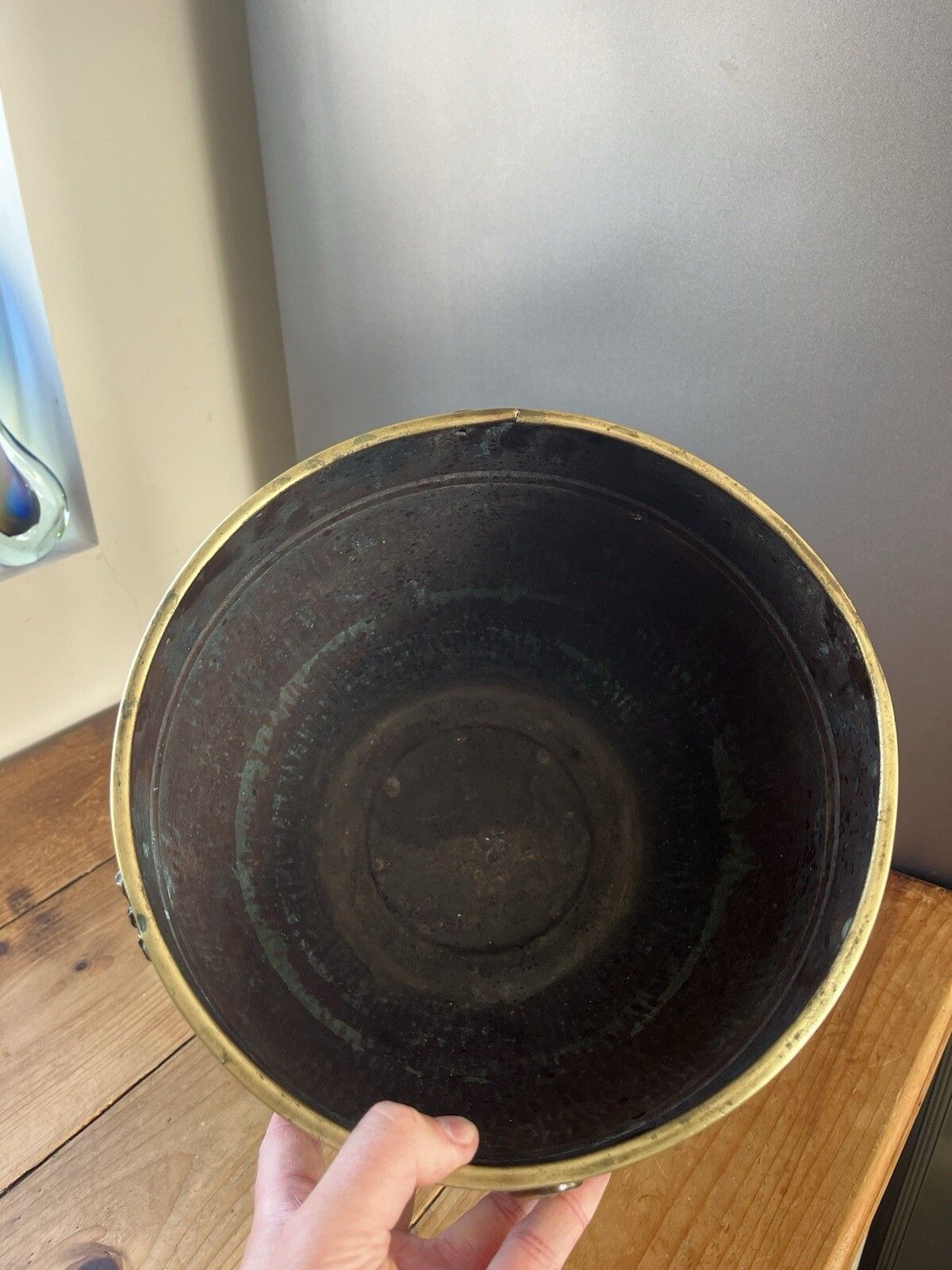 photo vinterior Antique Textured Regency Floral Brass Nestor Birmingham Planter Plant Tree Pot