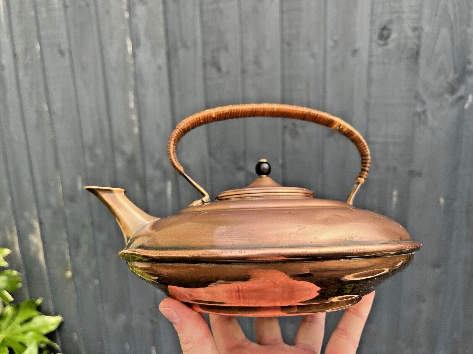 Antique Arts & Crafts C1880 W.A.S Benson Copper & Bronze Kettle Woven Handle
