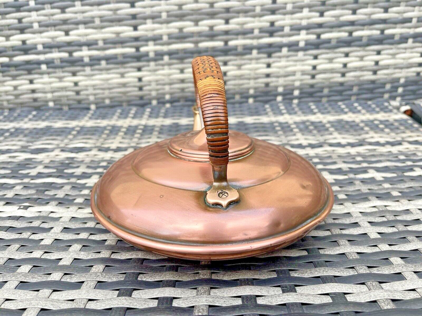 Antique Arts & Crafts C1880 W.A.S Benson Copper & Bronze Kettle Woven Handle photo buy