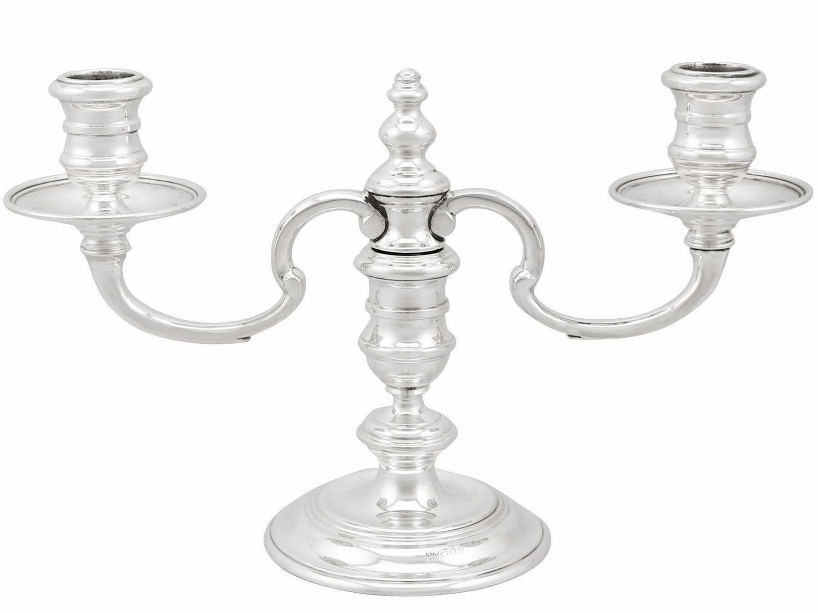 Georgian Style English Sterling Silver Two Light Candelabra Or Centrepiece photo Home Decor