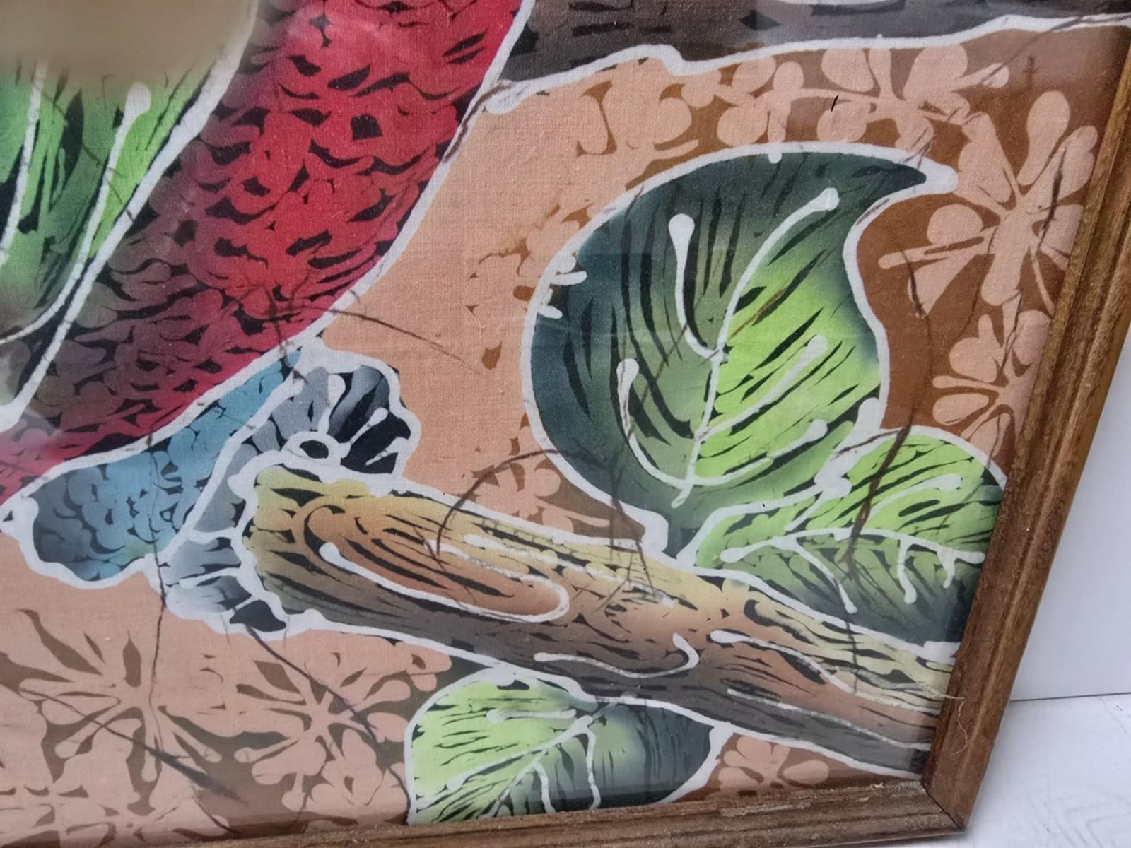 Rare Find Peerart Mid Century Framed  Fabric Print Birds photo furniture