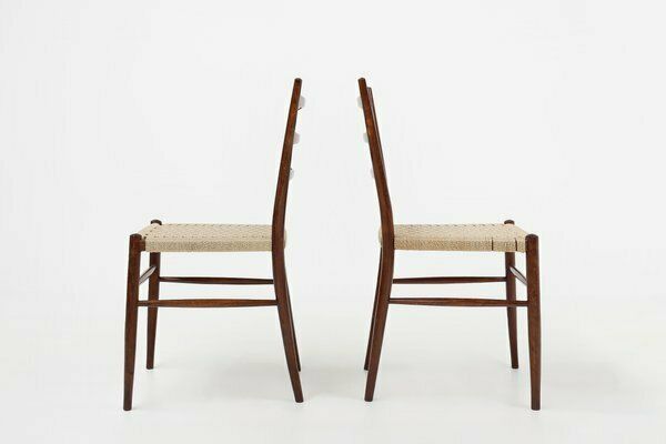 Belgian Teak Dining Chairs With Braided Rope Seat, 1960s, Set Of 2 photo furniture