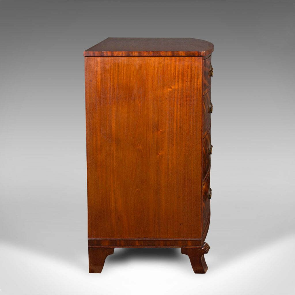 Large Antique Bow Front Chest Of Drawers, American, Bedroom, Victorian, C.1860 photo Furniture