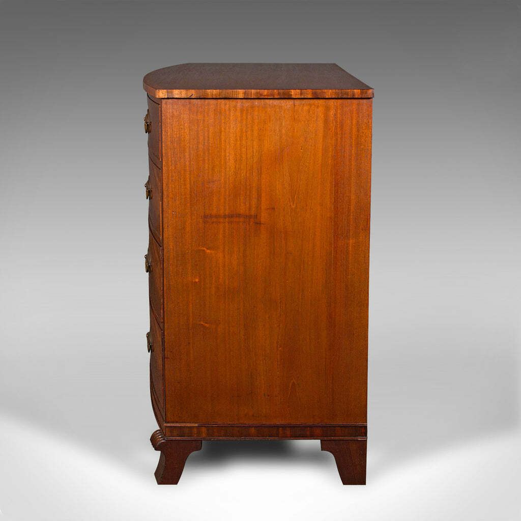 Large Antique Bow Front Chest Of Drawers, American, Bedroom, Victorian, C.1860 photo vinterior