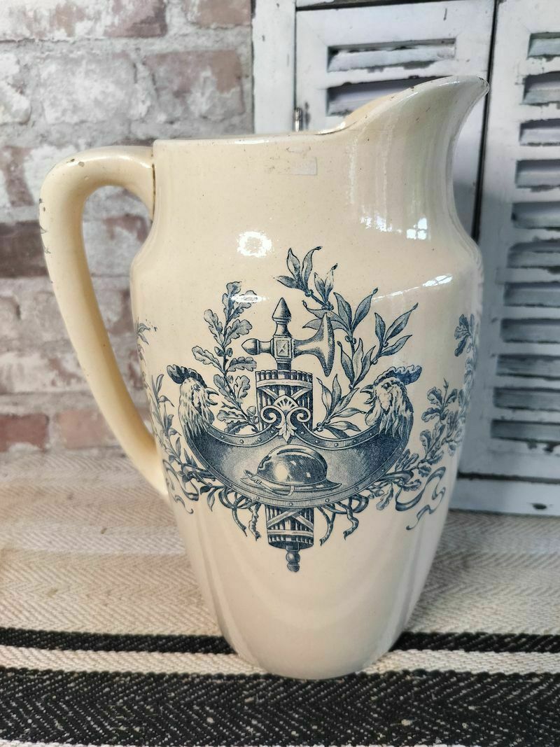 Antique French Jug / Pitcher Depicting Images From The First World War photo for sale