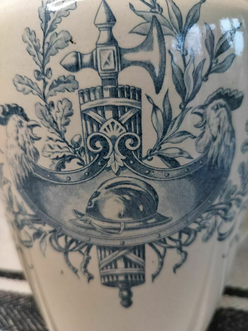 Antique French Jug / Pitcher Depicting Images From The First World War photo vintage