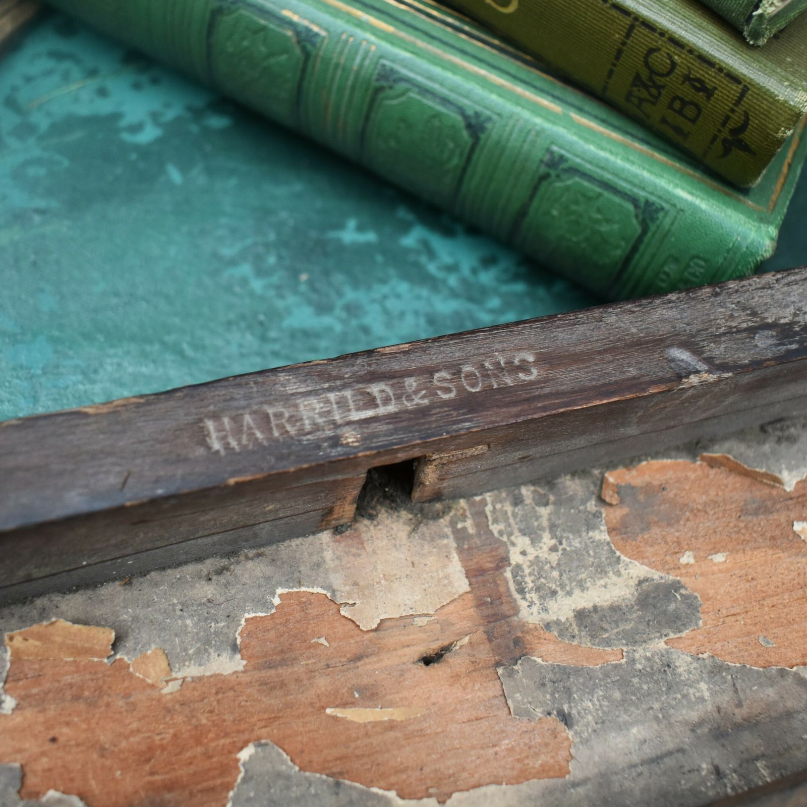 345.0 Antique Harrild & Sons Alphabet Uppercase Font Wooden Printer Letterpress Blocks photo