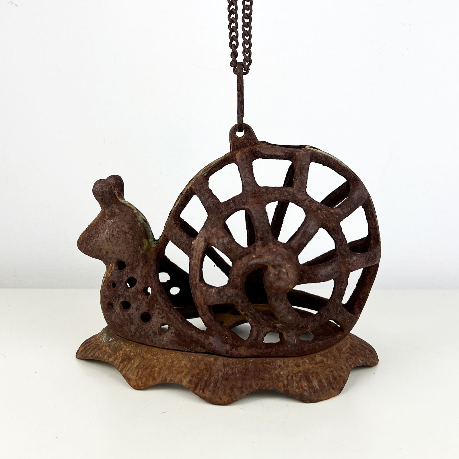 Antique Snail Japanese Lantern, Cast Iron Snail Lantern photo furniture