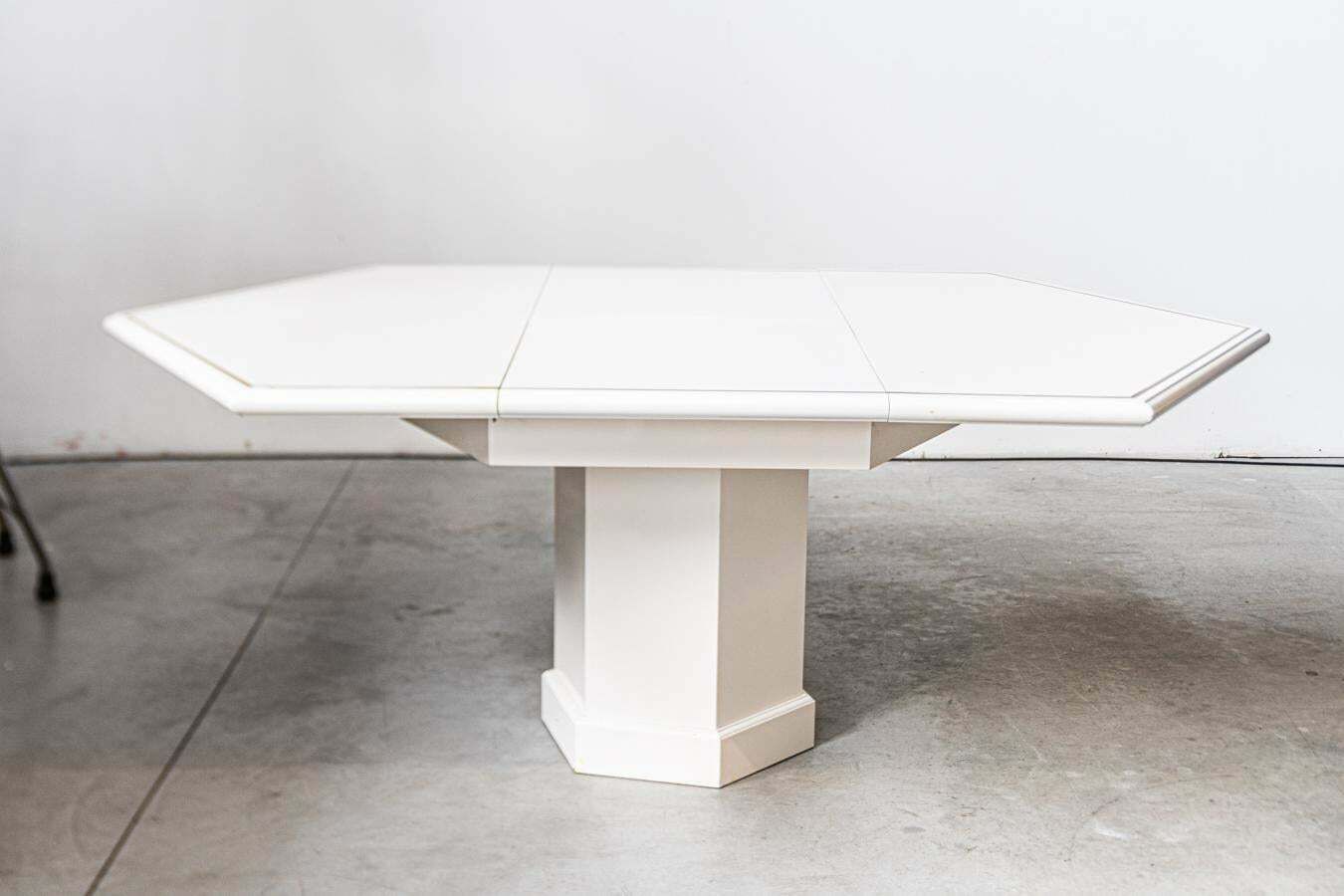Extendable 1980s Mario Sabot Dining Table With 5 Lacquered White Chairs photo 4000.0