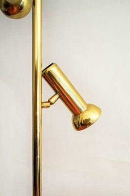 Three Lights Italian Brass Floor Lamp By Goffredo Reggiani, 1970s photo for sale