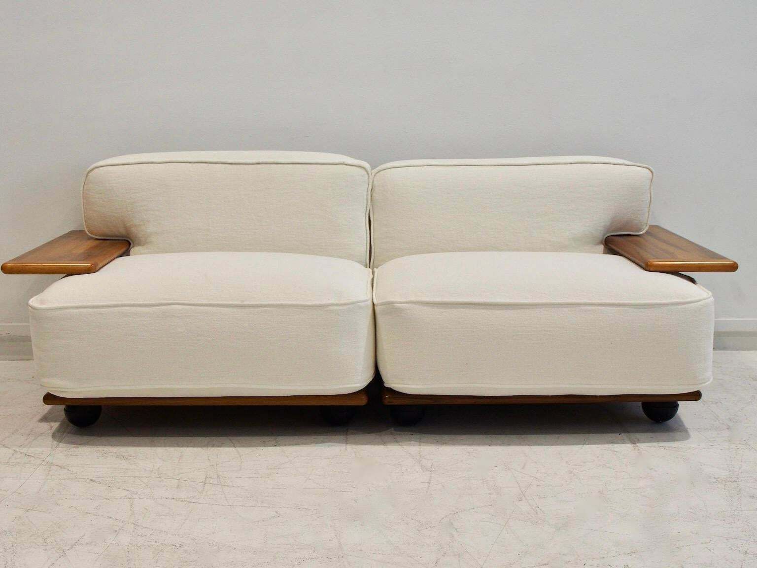 Mario Bellini For Cassina Modular Sofa Pianura In White Fabric photo furniture